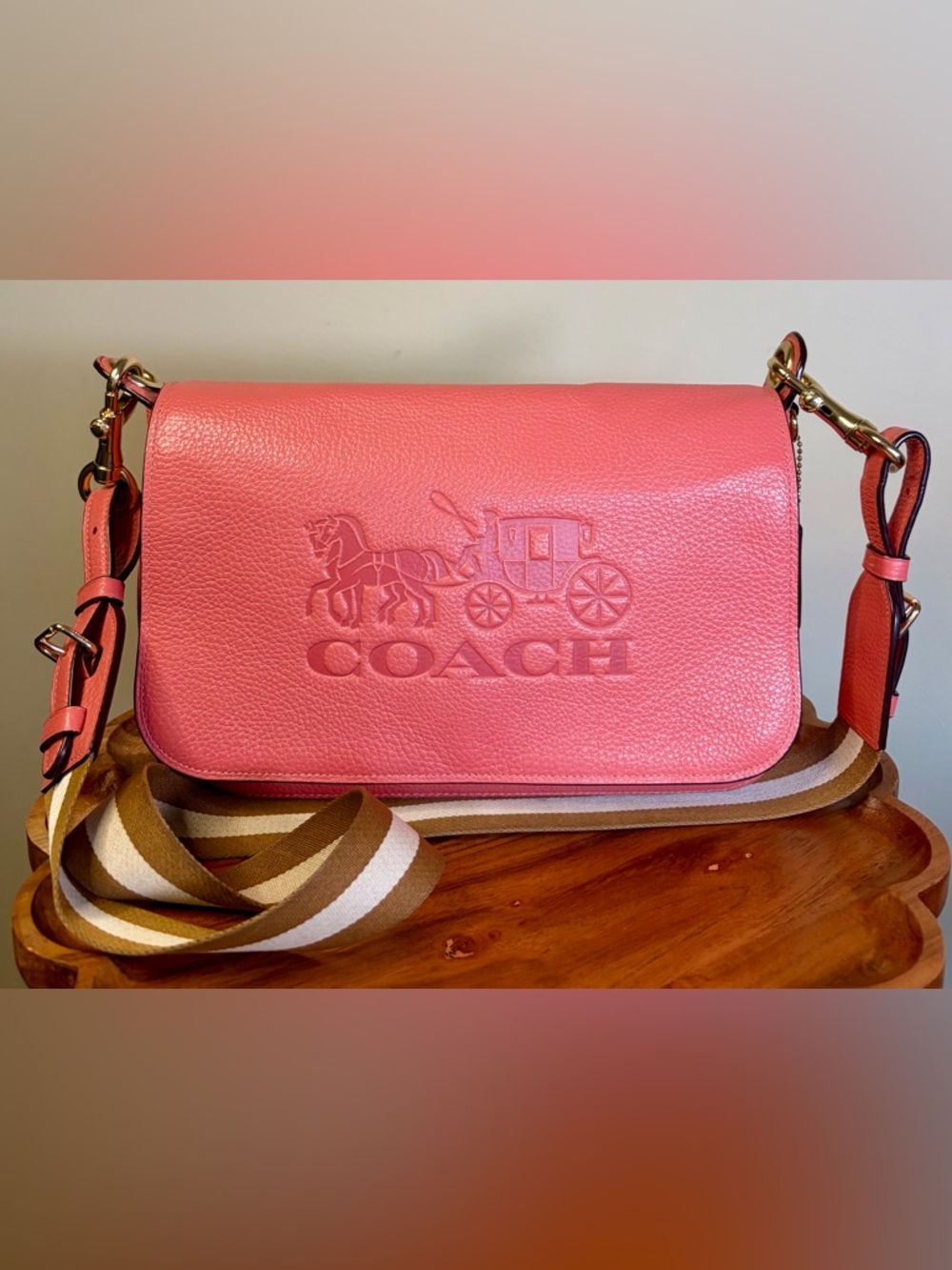 Coach Jess Messenger Pink Pebble Leather Crossbody 72703 - Picture 5 of 17